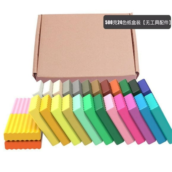 Ensemble d'Argile Polymère 24 Couleurs, Ensemble d'Argile Souple Extensible pour Enfants et Adultes, Trousse d'Artisanat d'Argile de Moulage pour Pâtisserie, Accessoires de Sculpture DIY, Jouet d'Art en Argile de Modelage, Ensemble d'Argile Créatif, Outils d'Argile Polymère