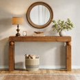 thumbnail image 2 of Tribesigns Solid Wood Console Table for Entryway, Narrow Farmhouse Couch Table Behind Sofa, for Entrance, Foyer, Living Room, 60-Inch, Rustic Brown, 2 of 12