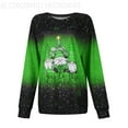 thumbnail image 4 of Fiaer Women's Sweatshirts Christmas Cute Graphic Crew Neck Long Sleeve Baggy Plus Size Pullover Comfort Breathable Lightweight Tops Green M, 4 of 5