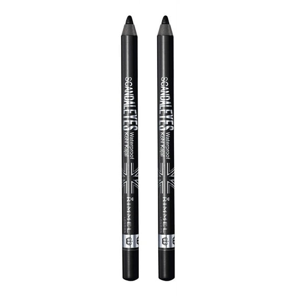 Rimmel Scandaleyes Waterproof Kohl Kajal Liner Black 0.02 oz Pack of 2