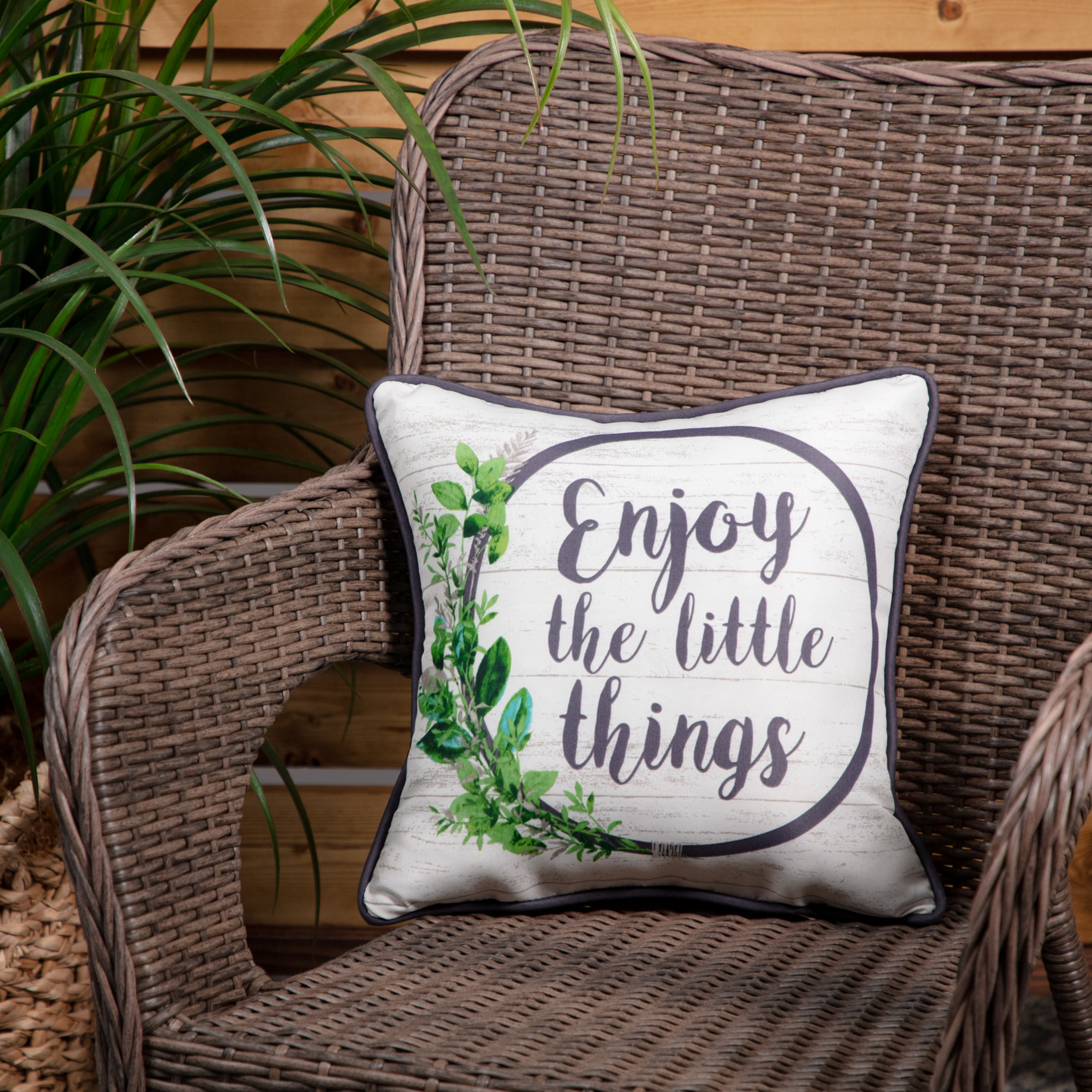 Mainstays 16" x 16" Enjoy the Little Things Outdoor Throw Pillow (2 Pack)
