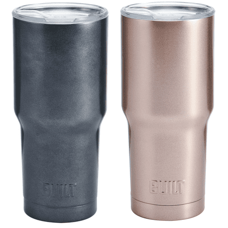 Built 30 oz Double Wall Stainless Steel Tumbler 2 Pack, Rose Gold & (Best Built In Double Oven)