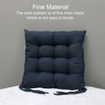 thumbnail image 4 of Ruiboury Linen Seat Cushion Square Replacement Solid Color Nonslip Unfading Home Armchair Computer Chair Pad Accessories Dark Blue, 4 of 6