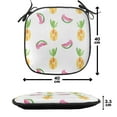 thumbnail image 4 of Pineapple Chair Seating Cushion, Pineapple and Watermelon Fruit Themed Minimal Sketch Pastel Watercolor Pattern, Soft Seat Pads for Office with Anti-slip Backing, 16"x16", Multicolor, by Ambesonne, 4 of 7