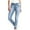 Light Blue, variant on Women's Mid Rise Skinny Fit Jean Embroidered Pockets Washed Jean Denim Pants Detail Stretch Juniors Jeans Dark Blue,L