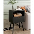 thumbnail image 1 of Mesa de Noche Moderna Veegle Negra con Cajón, 1 of 7