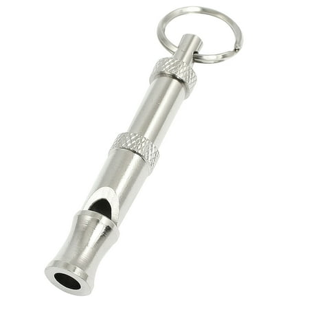 Unique Bargains Split Ring Adjustable Pitch Pet Dog Puppy Training Whistle Silver