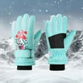 thumbnail image 4 of NAISIBABY Kids Ski Gloves, Thermal Fleece Lined Waterpoof Winter Outdoor Snow Gloves for Boys Girls Mint Green Free Size, 4 of 5