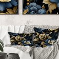 thumbnail image 3 of Designart "Opulent Navy Gold Damask V" Damask Printed Throw Pillow, 3 of 5