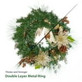 thumbnail image 4 of Yesfashion Gold Christmas Wreaths for Front Door Outside, 24 inch Outdoor Lighted Wreath for Christmas Decor, Christmas Ornament Wreaths for Windows Fireplace Home Decoration, 4 of 7