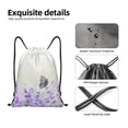thumbnail image 4 of Daiia Lavender and Butterfly Pattern Drawstring Backpack, Gym Bag, Lightweight Backpack, Water-Resistant Bag Travel Sports Backpack, Fitness Bag, Yoga Bag-Medium, 4 of 6