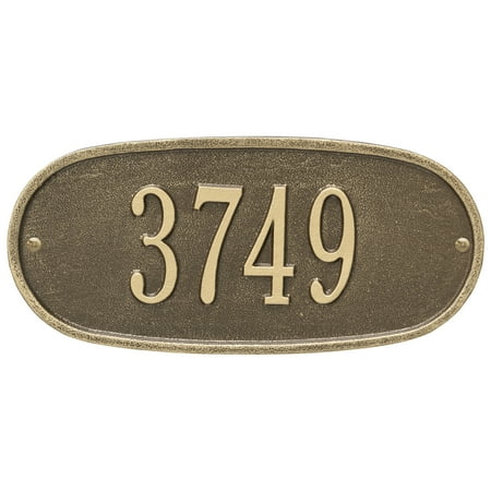 Personalized Whitehall Products Oval 1-Line Standard Wall Plaque in Antique Brass