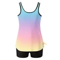 thumbnail image 5 of Womens Flowy Tankini Tops Modest Bathing Suit Loose Fit Two Piece Swimsuit Scoop Neck Swim Tops High Waisted Bottom, S, 5 of 7