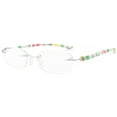thumbnail image 2 of 1PACK Gabii F099 Metal Floral Rectangle Women's Rimless Reading Glasses W/Case +1.00, 2 of 2