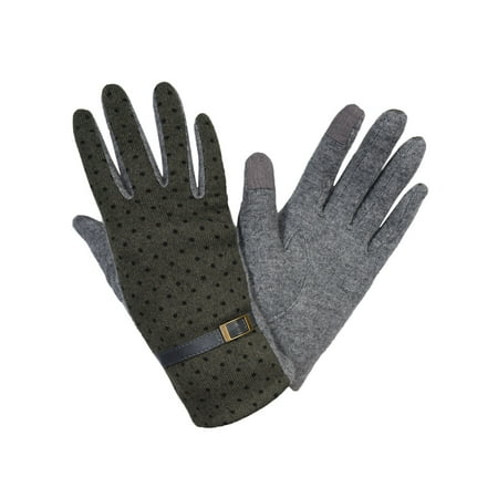 SummitFashions - Womens Smart Touch Gloves Green Gray