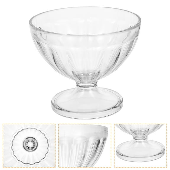 Sparsain Set of 3 6oz Footed Dessert Bowls for Ice Cream, Fruit Salad