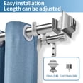 thumbnail image 2 of Urbanest Pila Manhattan 1" 3/4" Double Drapery Curtain Window Rod Set - 48" to 84", Brushed Steel, 2 of 6