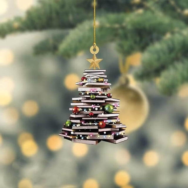 Adornos Colgantes de Navidad XINYU Adornos de Acrílico con Forma de Libro