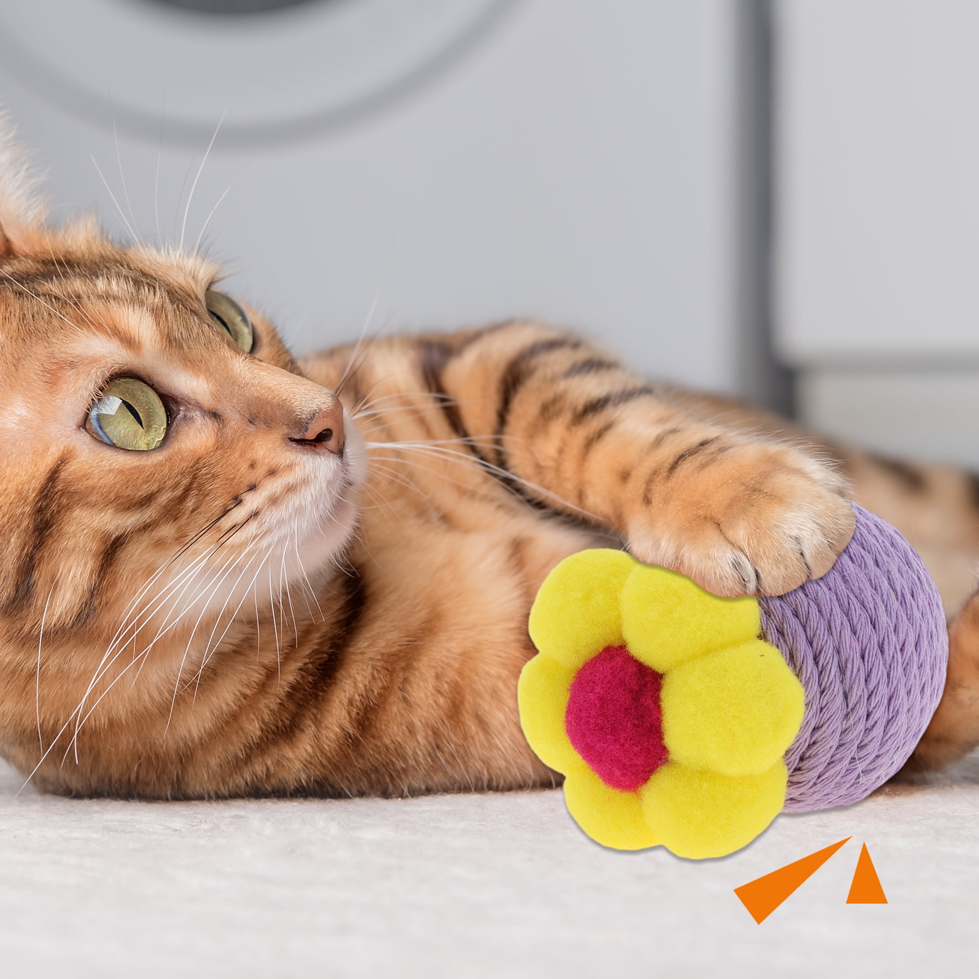 Unique Bargains Cat Playing Ball  for Indoor Safe Teeth Cleaning Purple