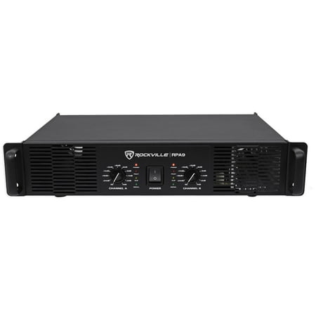 3000 Watt Mono Amplifier Amp - Rockville RPA9 3000 Watt Peak / 1500w RMS 2 Channel Power Amplifier Pro/DJ Amp