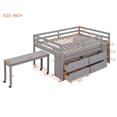 thumbnail image 4 of Harper & Bright Designs Full Size Loft Bed with Retractable Writing Desk and 4 Drawers, Wooden Loft Bed with Lateral Portable Desk and Shelves, Gray, 4 of 9