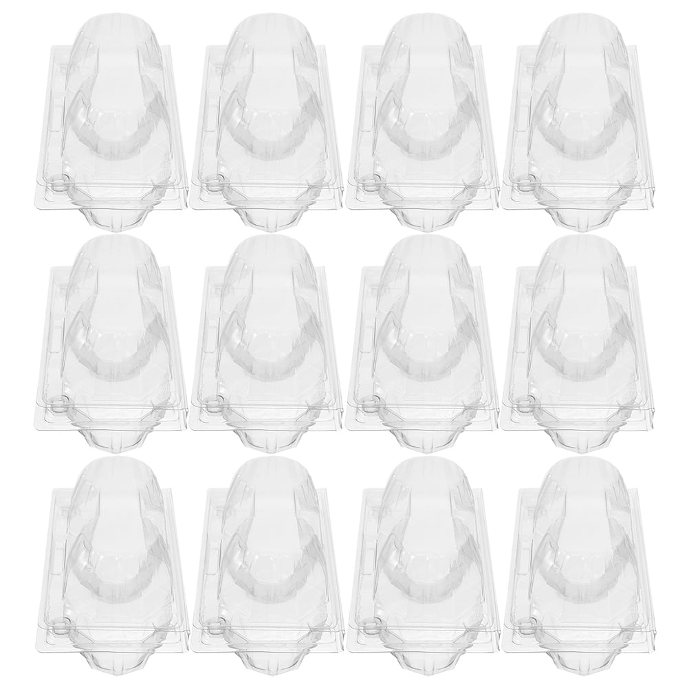 LEORX Worgeous 100pcs Plastic Egg Carton for 2 Eggs Clear Reusable Stackable Egg Storage Container with Lid