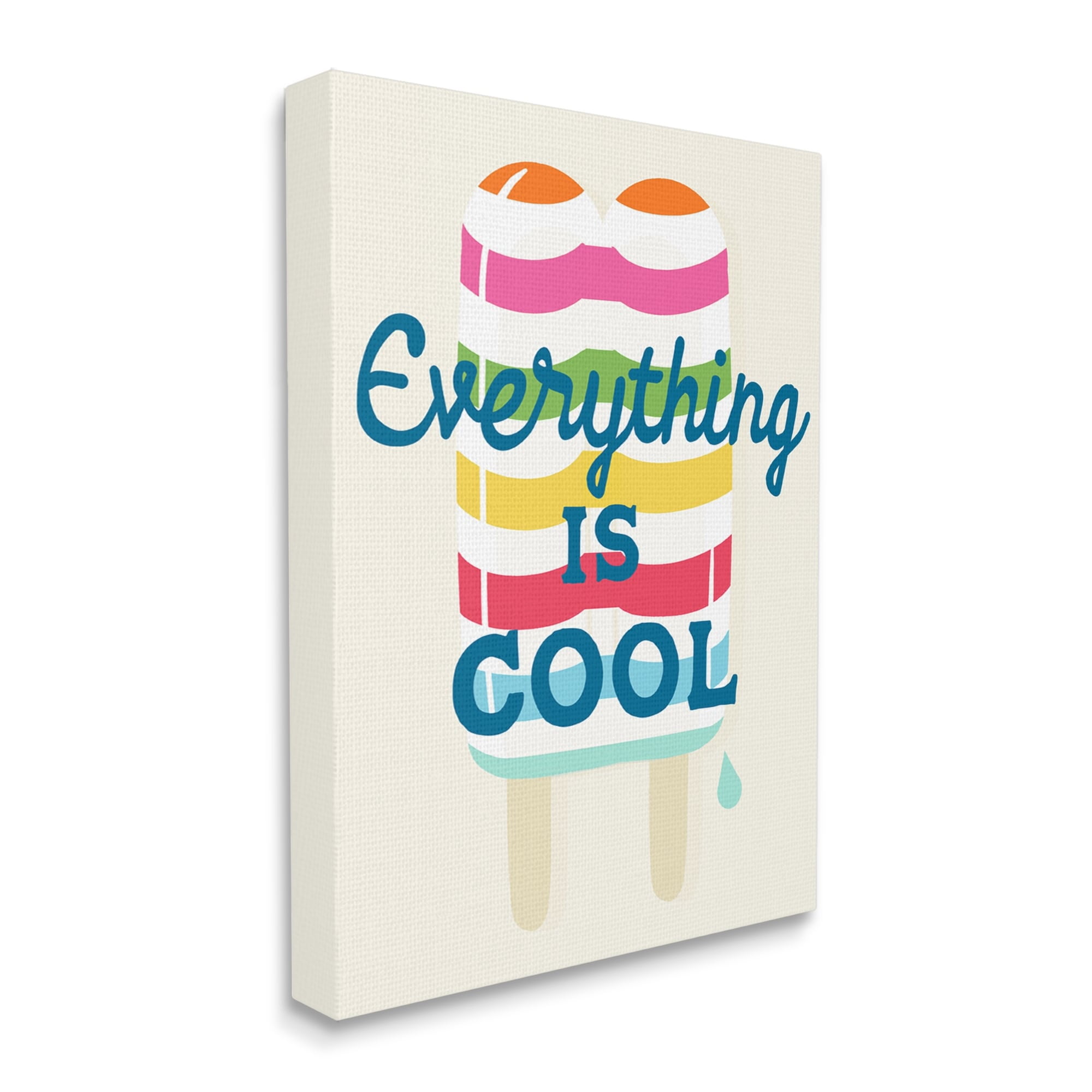 Stupell Industries Everything Is Cool Summer Striped Ice Pop Snack Graphic Art Gallery Wrapped Canvas Print Wall Art, Design by Daphne Polselli