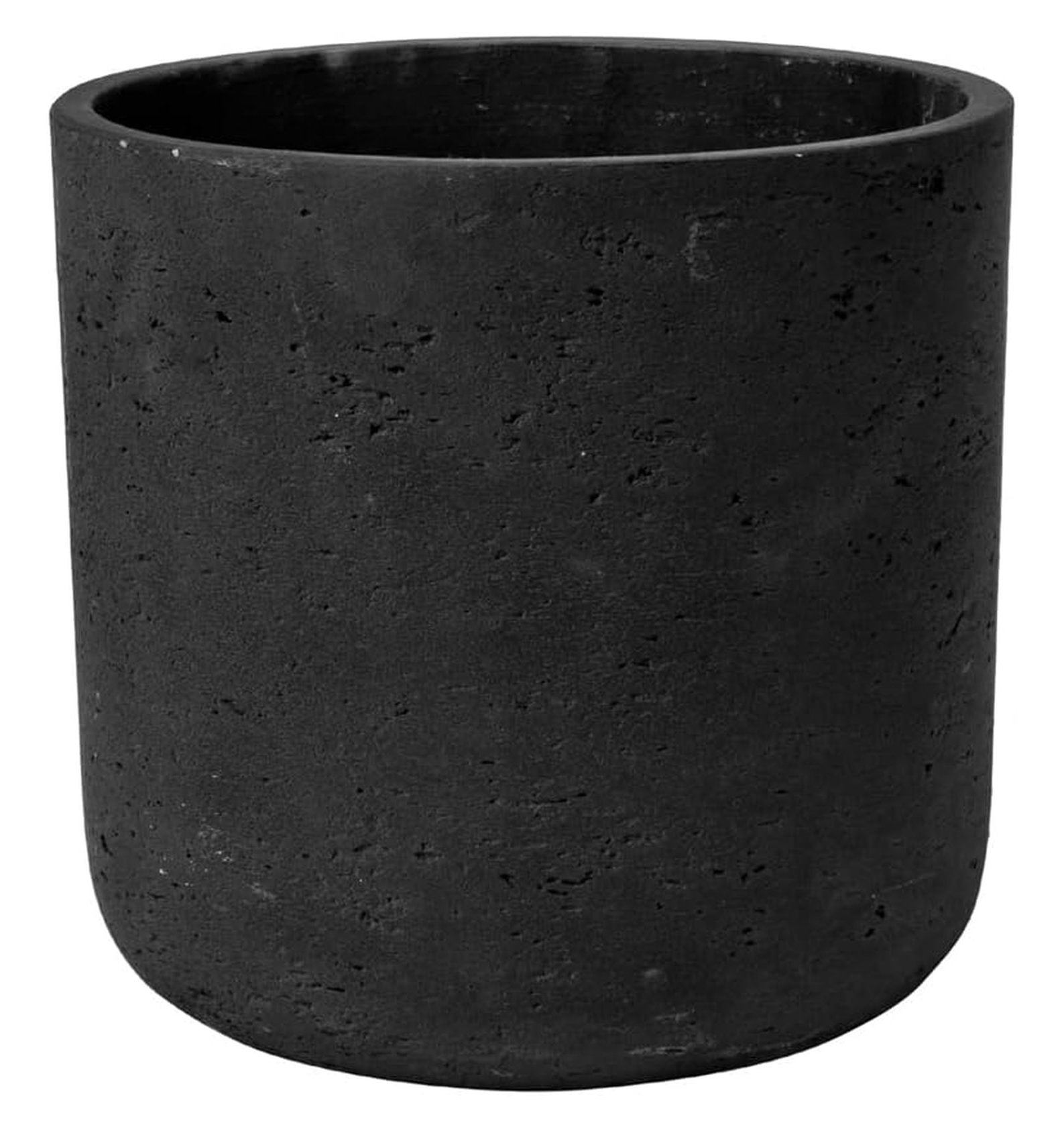 Planter Black Washed Fiberstone indoor and outdoor Flower Pot 7"H x 7"W - by