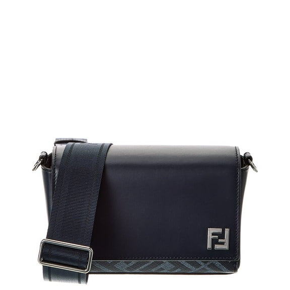 FENDI Squared FF & Canvas Shoulder Bag, Blue
