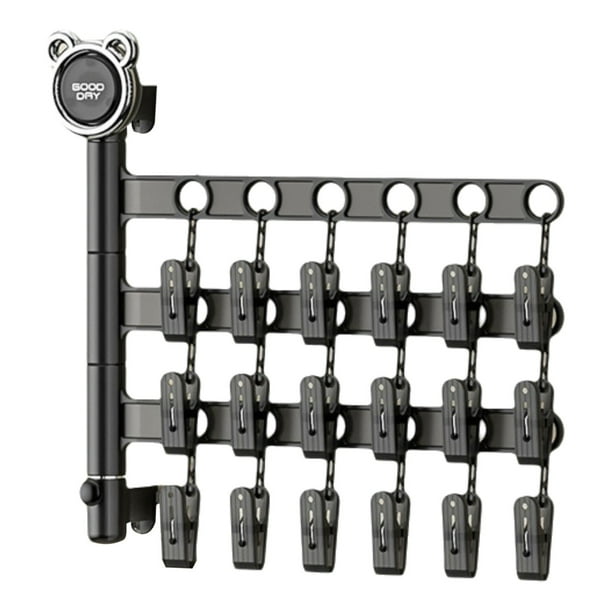 Estante de Secado Ropa Casa Ropa Multifuncional Estante de Secado de Calcetín Plegable, Clip de Calcetín Colgante de Pared para Ropa Interior, Estante de Secado de Ropa Multifuncional