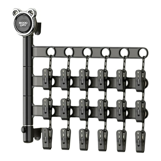 Drying Rack Clothing Wall Mounted Multifunctional Folding Socks Underwear Clip Rack 25.5x28cm Drying Rack Clothing Foldable