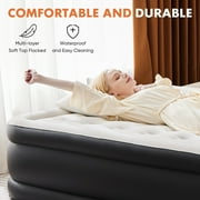 edx 18 Queen Size Air Mattress Bed with Built- in Pump Blow Up Mattresses for Camping, Indoor Colchon, Guests Air Bed
