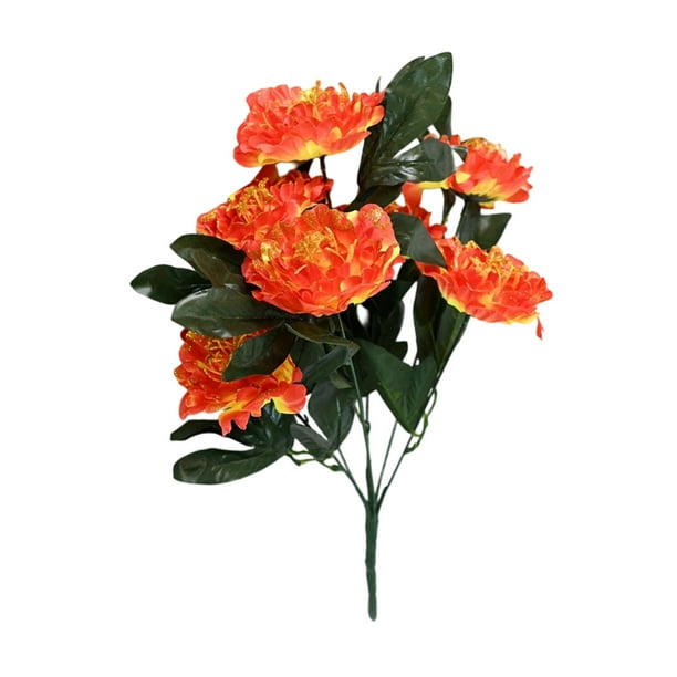Flores Artificiales de Peonías Flores Artificiales de Peonía de 7 Cabezas para Decoración Del Hogar, Flores de Plástico Rosa Caliente Flores Artificiales de Peonía