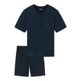 thumbnail image 1 of SCHIESSER pijama hombre - corto, cuello en V, algodón Azul oscuro M (Medium), 1 of 4