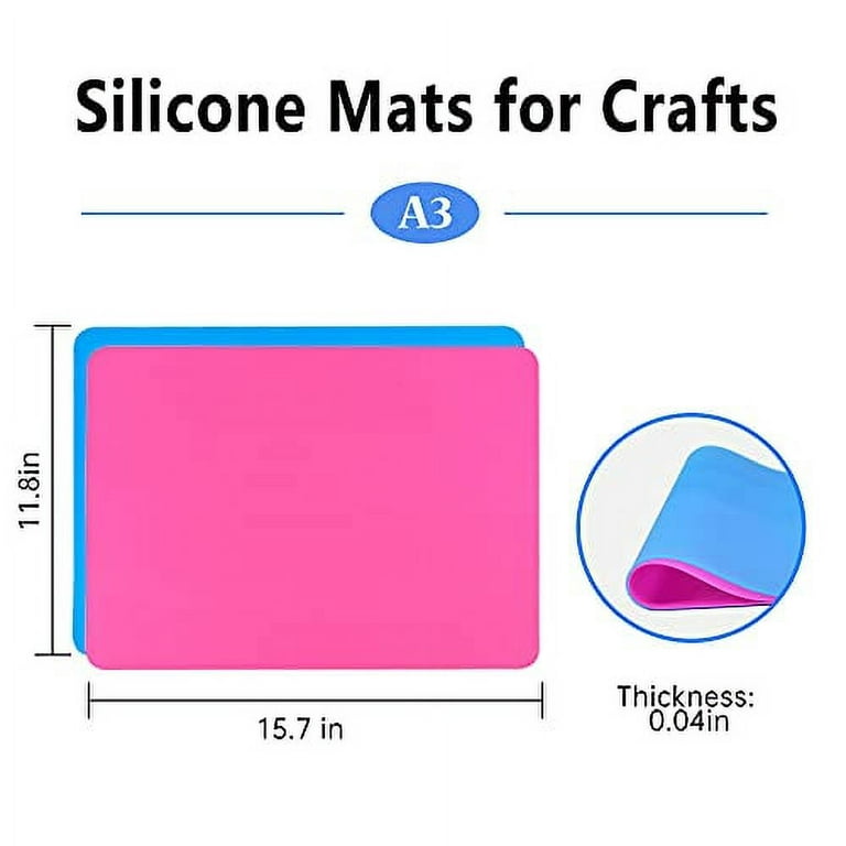 Silicone Mat for Crafts, IKOCO 15.7x 11.8 Clay Resin Art Mat Playdoh Mat  A3 Large Nonstick Silicone Craft Sheet for Epoxy Resin Jewlery Casting 