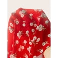 thumbnail image 5 of Red Floral Print Fit & Flare Mini Dress With Spaghetti Straps And Tie Front, 5 of 5
