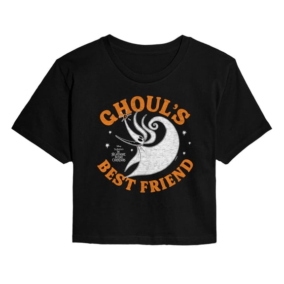 The Nightmare Before Christmas - Ghouls Best Friend - Juniors Cropped Graphic T-Shirt