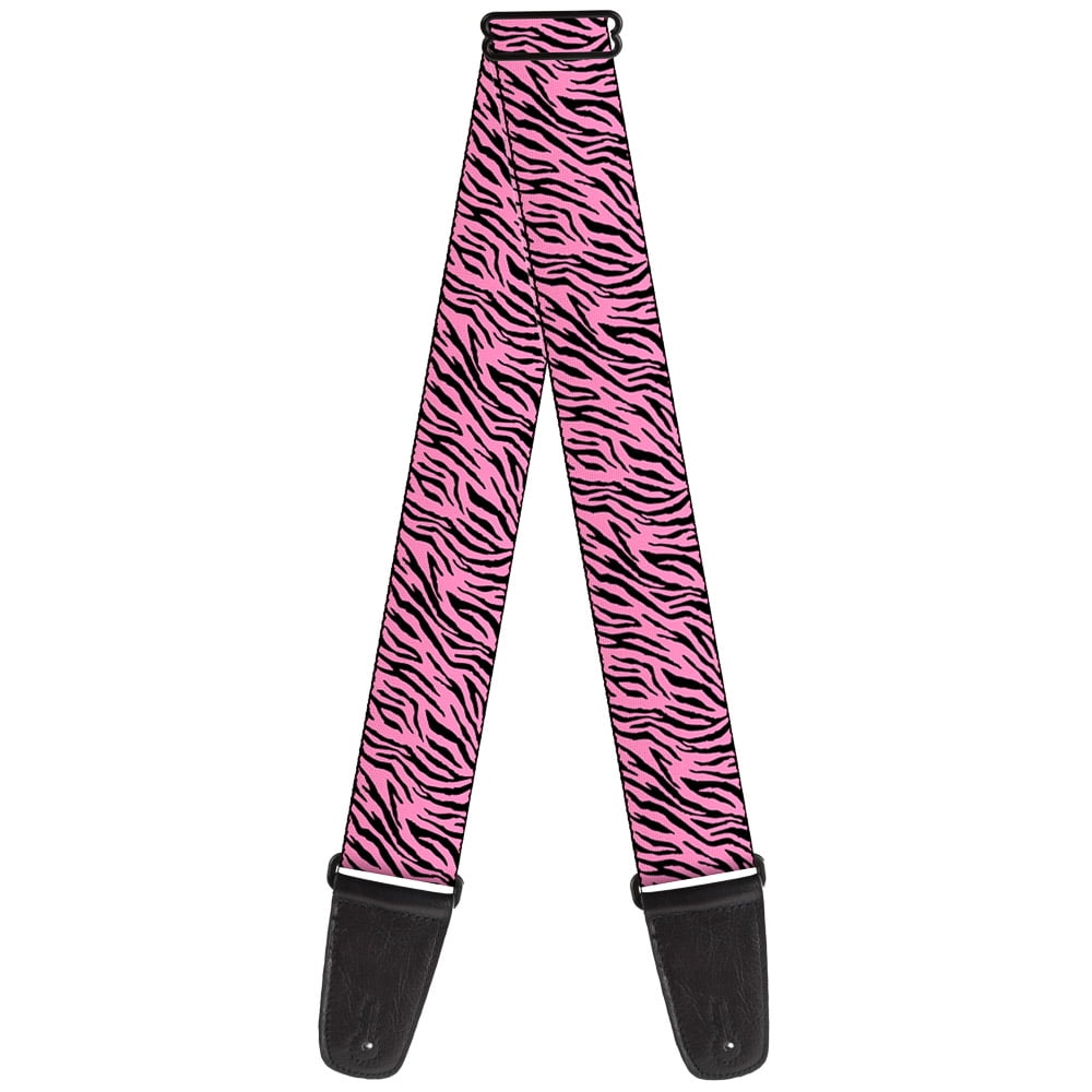 Buckle-Down Guitar Strap, Zebra Baby Pink, 2 Inches Wide