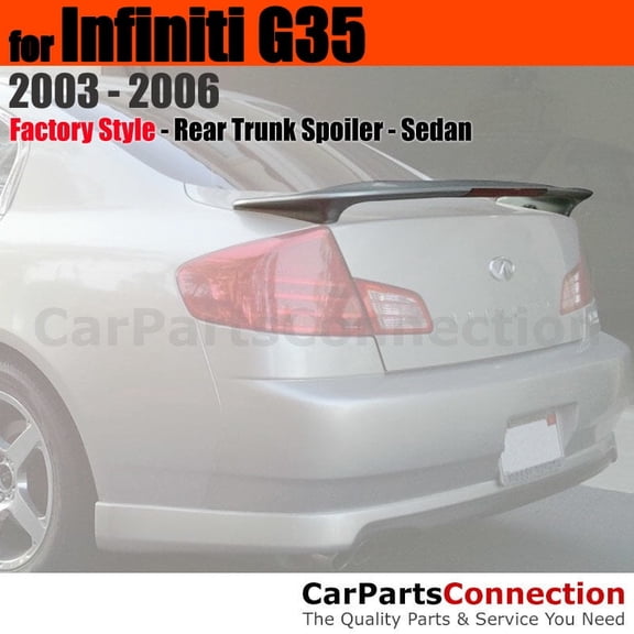 Trunk Spoiler Compatible With 2003 2004 2005 2006 Infiniti G35 Sedan Factory Style Painted Color KY0 Brilliant Silver