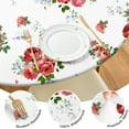 thumbnail image 4 of Round Fitted Tablecloth with Elastic Edges Fits 45"-52" Round Tables Pioneer Colorful Floral Waterproof Table Cover Washable Indoor and Outdoor for Party Kitchen Dinner Banquet Patio Picnic, 4 of 7