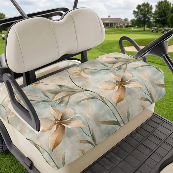 Golf Cart Seat Covers for 2 Seater,Vintage Flowers Microfiber Cart Seat Towel Blanket,Spring Blooms Botanical Floral Herbs Absorbent Breathable Non Slip Bench Seats Protector for Golf Course 51"x31"