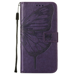 thumbnail image 2 of Compatible Con El Caso Del Tirón Del Iphone 11 Pro Con La Cubierta Del Titular De La Tarjeta De Crédito Del Kickstand Del Cuero De La PU En Relieve De La Mariposa - Púrpura Oscuro Rojo Verde, 2 of 5