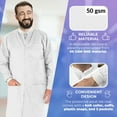 thumbnail image 3 of White Disposable Lab Coats, SMS 50 GSM Knee Length, 10 Count, Small, 3 of 7