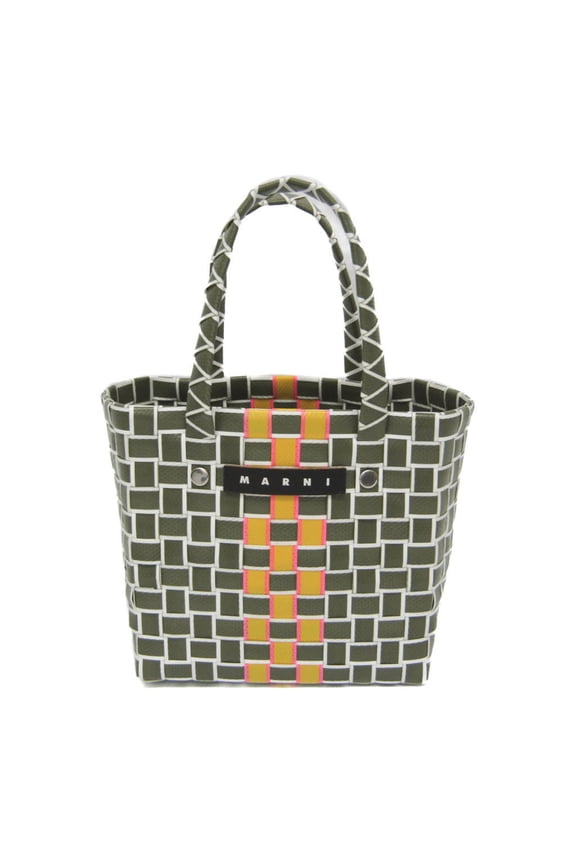 Pre-Owned Marni Micro Basket Bag MW55F Women's Polypropylene,Leather Handbag Khaki,Yellow