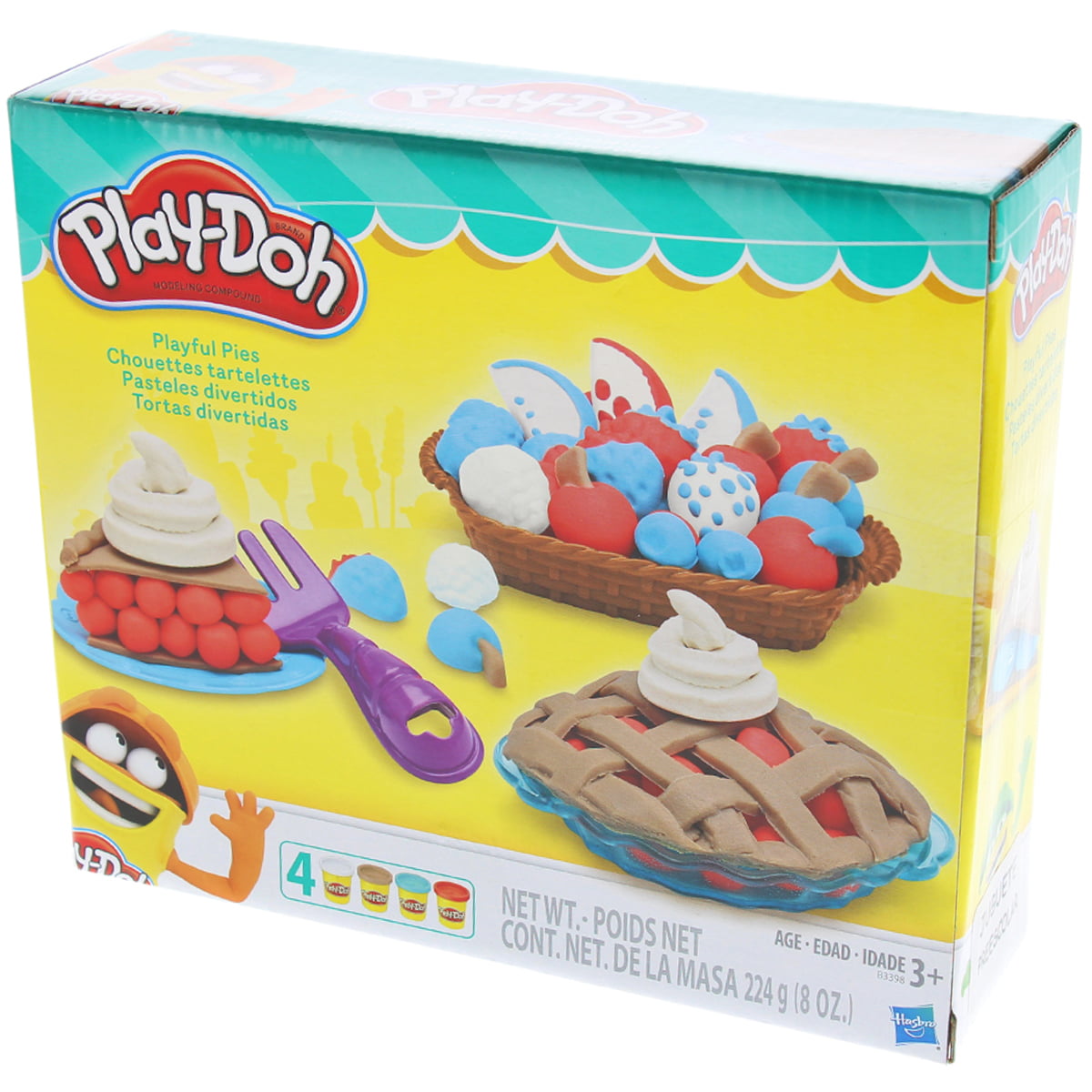 New Play-Doh Playful Pies Playset w/ 4 Cans Of Dough & Moulds Official 