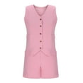 thumbnail image 4 of 2025 Women's Linen Vest & Shorts Set - Sleeveless V-Neck Waistcoat + Pocket Shorts | Summer Lounge Matching Outfit Breathable 2-Piece, 4 of 6