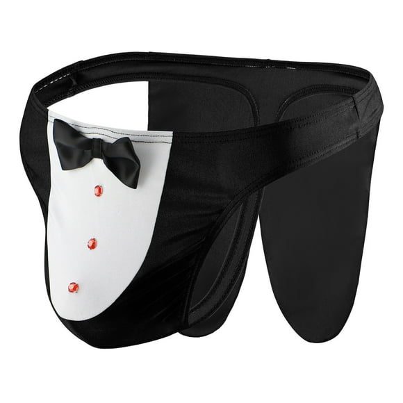 DPTALR Men Casual Bow Knot Trousers Thin Cover Buttocks Sexy Low Waist Breathable Single Ding Underpants