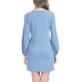 thumbnail image 4 of Vestido con cintura con lazo, manga larga tipo farol, cuello redondo corto, vestido con cintura con lazo, minivestido con manga larga tipo farol, estándares líderes en la industria, 4 of 6