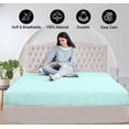 thumbnail image 5 of 500 Thread Count 100% Egyptian Cotton 3-Piece Fitted Sheet ( 1 Fitted Sheet + 2 Pillow Covers) 18 Inches Deep Pocket Size Twin Color Aqua Blue Solid, 5 of 6