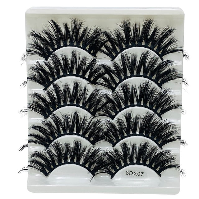 Pestañas naturales, pestañas postizas, pestañas cortas, pestañas postizas de visón tenues, 5 pares de pestañas postizas naturales, maquillaje natural, cejas postizas negras gruesas.